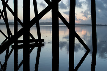 Image showing Silhouette, Pilings