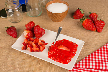 Image showing Homemade strawberry jam