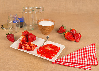 Image showing Homemade strawberry jam