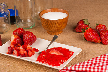 Image showing Homemade strawberry jam