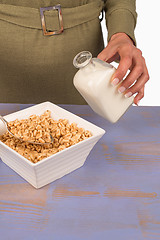Image showing Milk on cereals