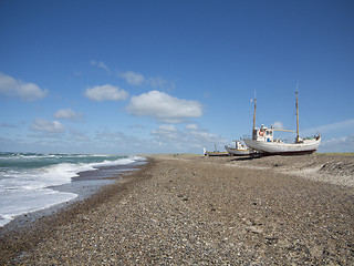 Image showing Fishing boats by the sea