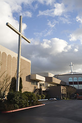 Image showing Church, Cross, and Blue Sky