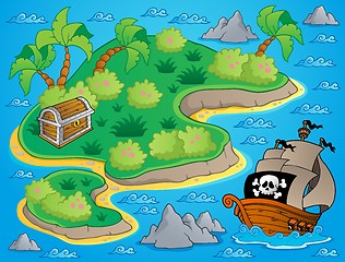 Image showing Theme with island and treasure 1