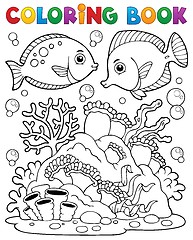 Image showing Coloring book coral reef theme 1