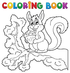 Image showing Coloring book squirrel theme 1