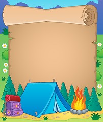 Image showing Camping theme parchment 1