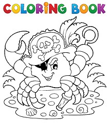 Image showing Coloring book with pirate crab