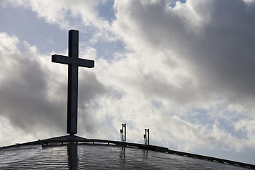 Image showing Cross, Blue Sky, and Clouds