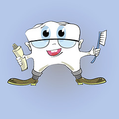 Image showing tooth and toothpaste