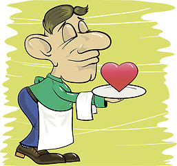 Image showing waiter and heart