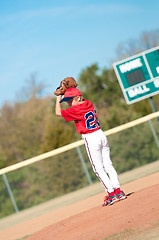 Image showing young baseball pitcher