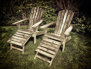 Image showing Garden chairs retro