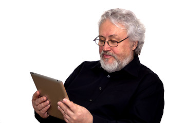 Image showing Senior and tablet pc