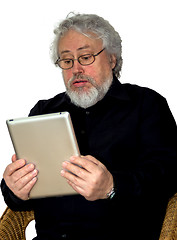 Image showing Senior and tablet pc