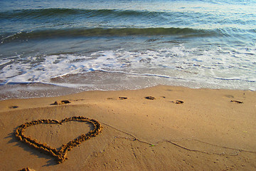 Image showing heart on the beach