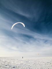 Image showing Kiteboarding or snow kite