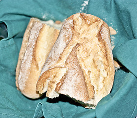 Image showing bread on a green background