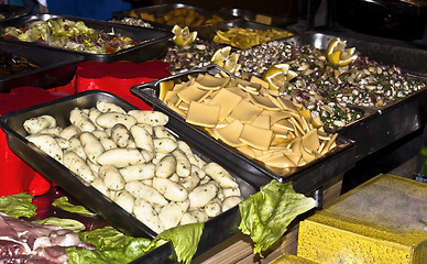 Image showing Traditional Sicilian food: panelle e crocchette