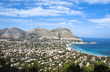 Image showing Panoramic view of the mondello's gulf