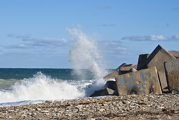 Image showing Waves dashed on the rocks