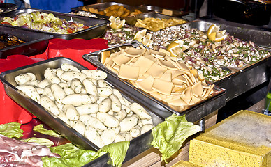 Image showing Traditional Sicilian food: panelle e crocchette
