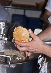 Image showing Traditional Sicilian food:milza (bread with spleen)