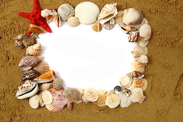 Image showing sand frame with the shells 