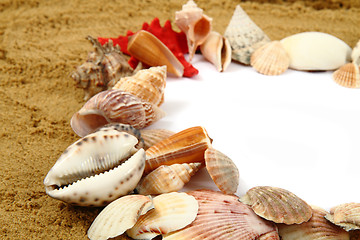 Image showing sand frame with the shells 