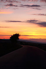 Image showing sunset on the road 