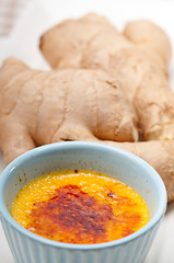 Image showing fresh ginger creme brulee dessert 