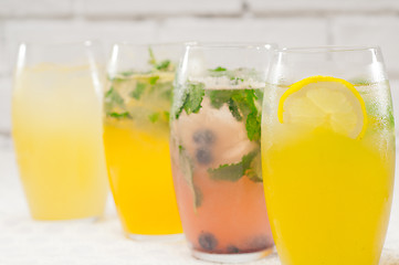 Image showing selection of fruits long drinks