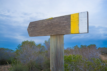 Image showing Hiking trail signpost