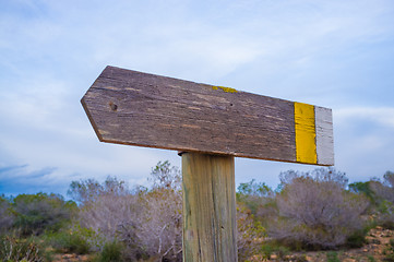 Image showing Hiking signpost