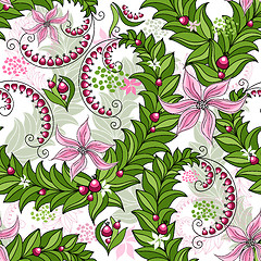 Image showing Seamless spring colorful pattern