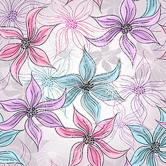 Image showing Seamless spring floral pattern