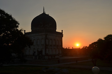 Image showing Sunset at Qutub Shahi Tombs