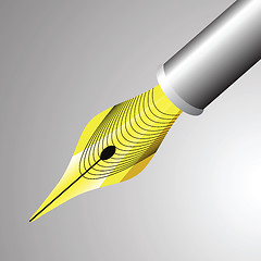 Image showing gold pen nib