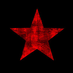 Image showing Abstract grunge red star