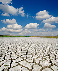 Image showing drought land under dramatic sky