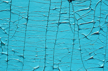 Image showing old blue paint texture closeup