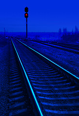 Image showing railroad in night