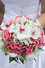 Image showing Bride with wedding bouquet