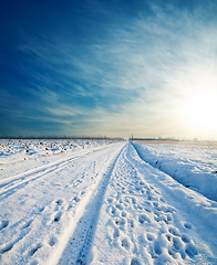 Image showing rural road under snow