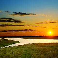 Image showing sunset over river