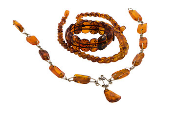 Image showing baltic amber stone jewelry necklaces bracelet 