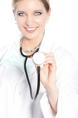 Image showing Smiling doctor with a stethoscope