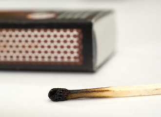 Image showing Burnt match and matchbox