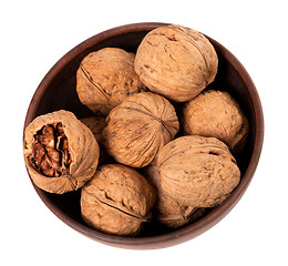 Image showing Walnuts in ceramic bowl