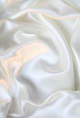 Image showing Smooth elegant white silk as background